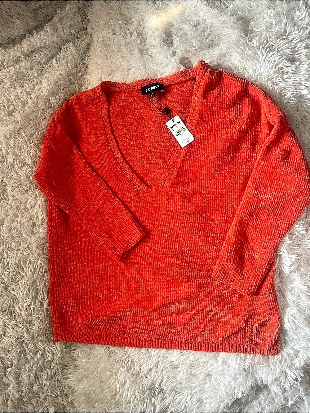 Cider V-Neck Sweater in Orange Size Small NWT